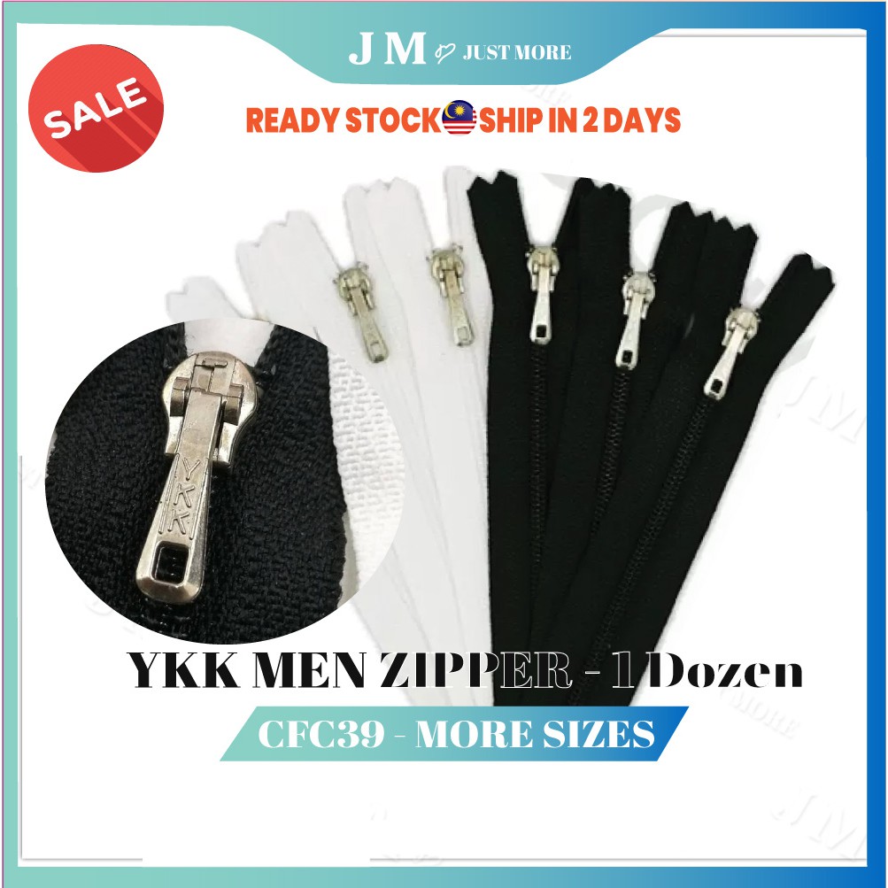 [YKK-CFC39] Men- 4"/5"/6"/7"/8"/9" /10"/12" YKK CFC-39 Coil Zipper (DOZEN) ZIP Seluar Lelaki -TA