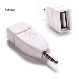 【 hhel 】 อะแดปเตอร์แปลง 3.5 มม. Male AUX Audio Plug Jack to USB 2.0 Female