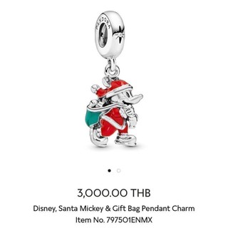 Pandora Disney,Santa Mickey and Gift Bag Pendant Charm