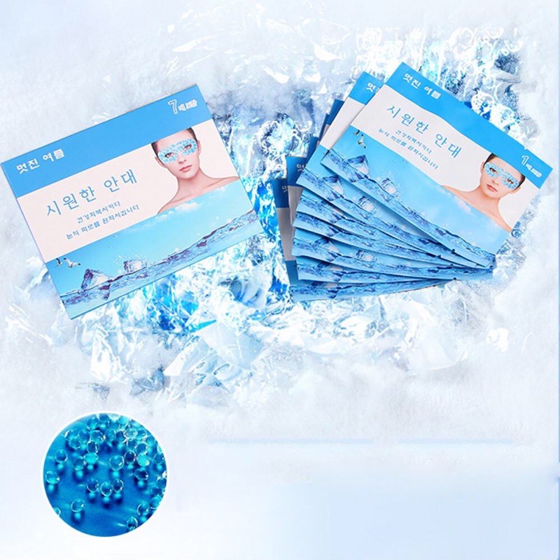 [10ชิ้น] ICE Gel cooling EYE Mask แผ่นเจลเย็น เกาหลี พร้อมใช้ ประคบตานอน ลดตาบวม ตาช้ำ ตาคล้ำ