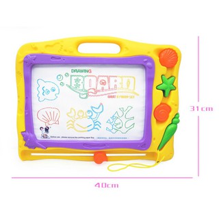 ชุดกระดานวาดภาพแม่เหล็กเขียนลบ 4 สี มีตัวปั๊ม Colour Magnetic Drawing Board