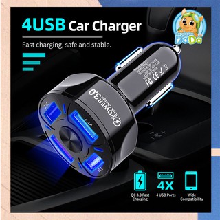 🔥 car charger QC3.0 ที่ชาร์จในรถ ชาร์จเร็ว usb quick charge หัวชาร์จ 4ช่อง usb 3 0 อะแดปเตอร์ ชาร์จในรถ