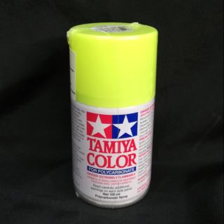 🎨TAMIYA 86027 PS-27 FLUORESCENT YELLOW สีสเปรย์ สีเหลืองสะท้อนแสง พ่นบอดี้ใส รถบังคับวิทยุ