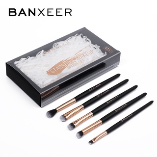 Banxeer ชุดแปรงแต่งหน้าคุณภาพสูงเครื่องมือเสริมความงาม 5 ชิ้น