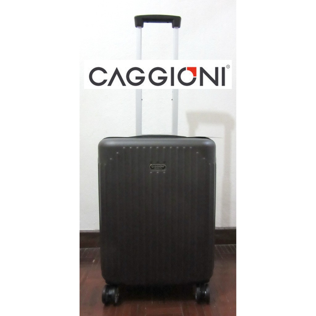 กระเป๋าเดินทาง Caggioni Corporate 20นิ้ว carryon ขึ้นเครื่องได้ 4ล้อลาก สีดำเทา ไม่มีหูถือใช้หูลากแท