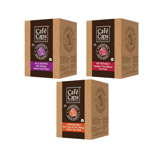 Cafecaps DG 45 CRE - IN -DC - Coffee Dolce Gusto MIX 45 Compatible capsules of Cremoso, Intenso & Doi Chang (3 กล่อง X 15 แคปซูล) - แคปซูลกาแฟใช้กับเครื่อง Dolce Gusto เท่านั้น