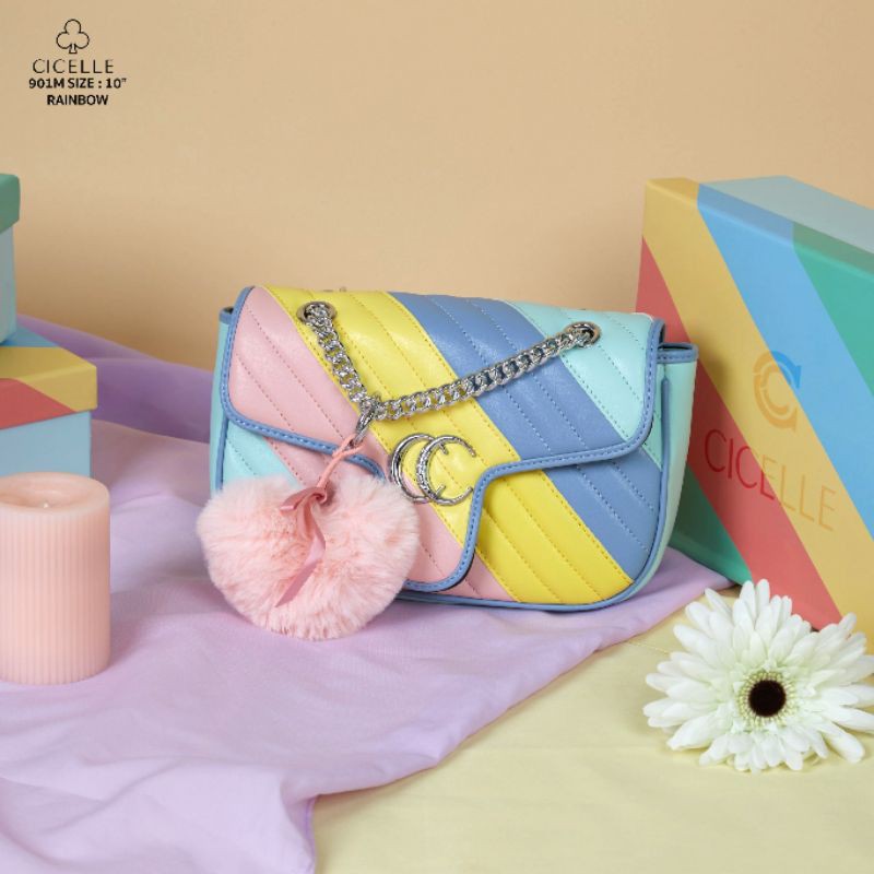 ทรงมาม่อน กระเป๋าสะพายข้างแบรนด์ CICELL แท้