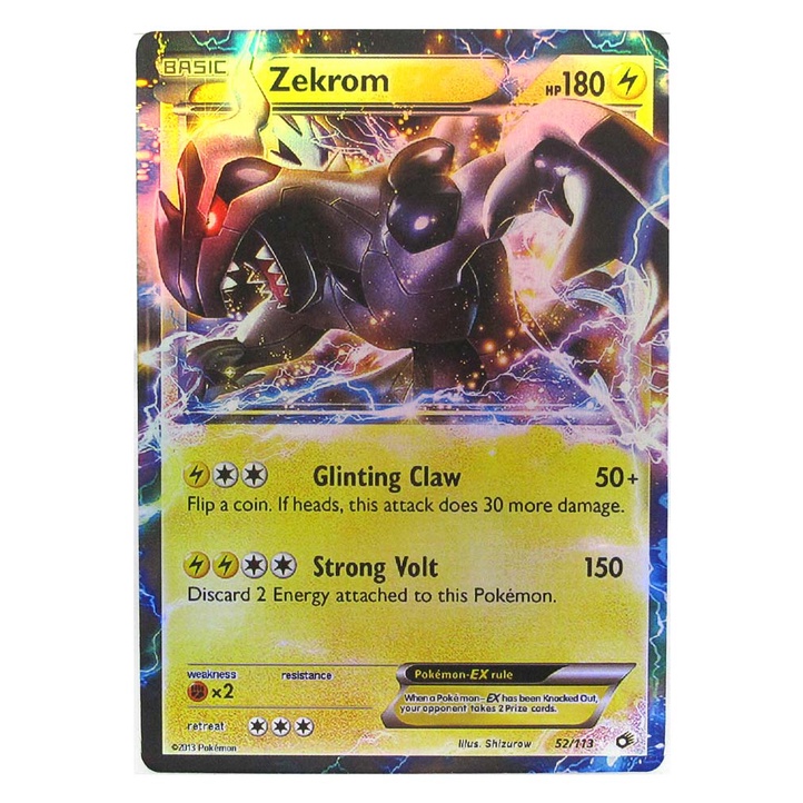 Zekrom EX 52/113 เซครอม Pokemon Matt Card ภาษาอังกฤษ