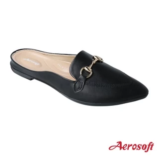 Aerosoft (แอโร่ซอฟ) รองเท้าคัทชูผู้หญิง เพื่อสุขภาพ ส้นแบน รองเท้าคัทชูสีดำ รุ่น CW3334