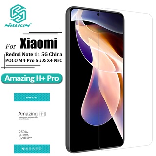 Nillkin กระจกนิรภัย กันรอยนิ้วมือ กันรอยขีดข่วน กันแสงสะท้อน H+ Pro 9H สําหรับ Redmi Note 11 5G China Note 11 Pro Plus POCO M4 Pro 5G X4 NFC