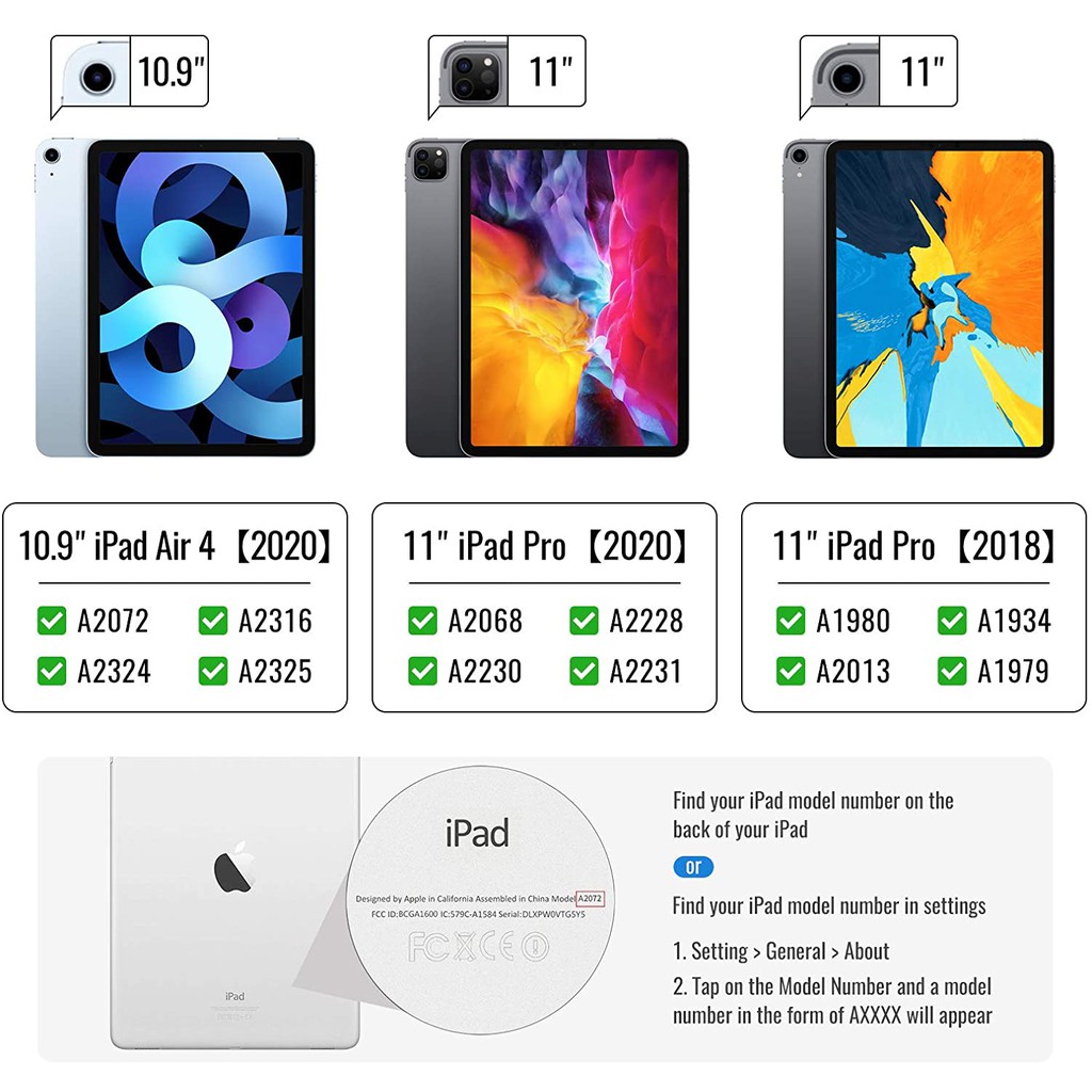 Round Keycap Touchpad Keyboard Case for New iPad Pro 11" 2021 /2018