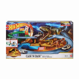 Hot Wheels ชุดรางจำลองการปะทะไดโนเสาร์จูราสสิคเวิลด์ รุ่น HJC53