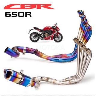 ท่อไอเสียรถจักรยานยนต์ แบบเต็มหน้า สําหรับ Honda CBR650 CBR650R CBR650F CB650F CB650R ปี 2014-2021