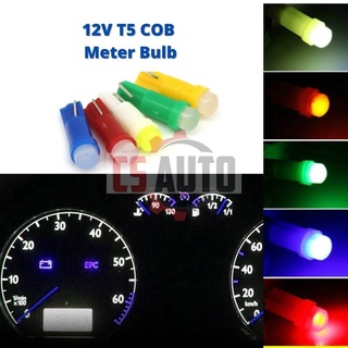 หลอดไฟ T5 COB LED 12V 1smd สีขาว สีม่วง สีฟ้า สีเขียว สีแดง สีเหลือง สําหรับติดรถยนต์ 2 ชิ้น