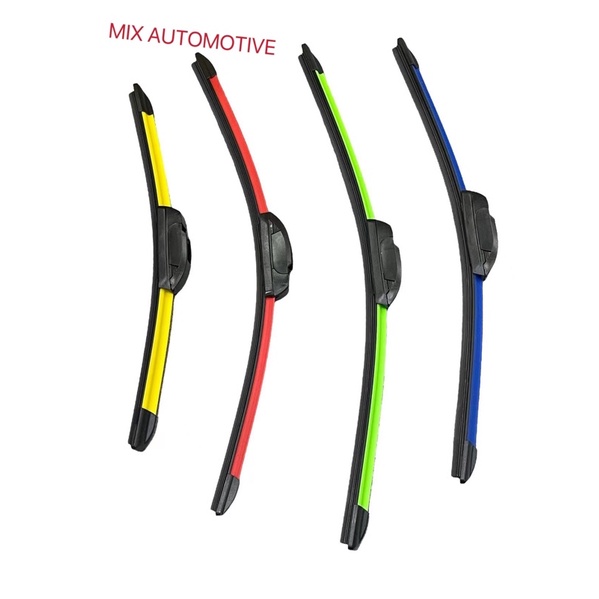 Japan SILICONE SOFT RUBBER WIPER (BONELESS) รุ่นพิเศษ แดง เหลือง เขียว น้ําเงิน PERODUA PROTON NISSAN TOYOTA HONDA KIA
