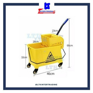 ถังบีบม็อบ สีเหลือง ขนาด20ลิตร Single mop wringer (ลัง)