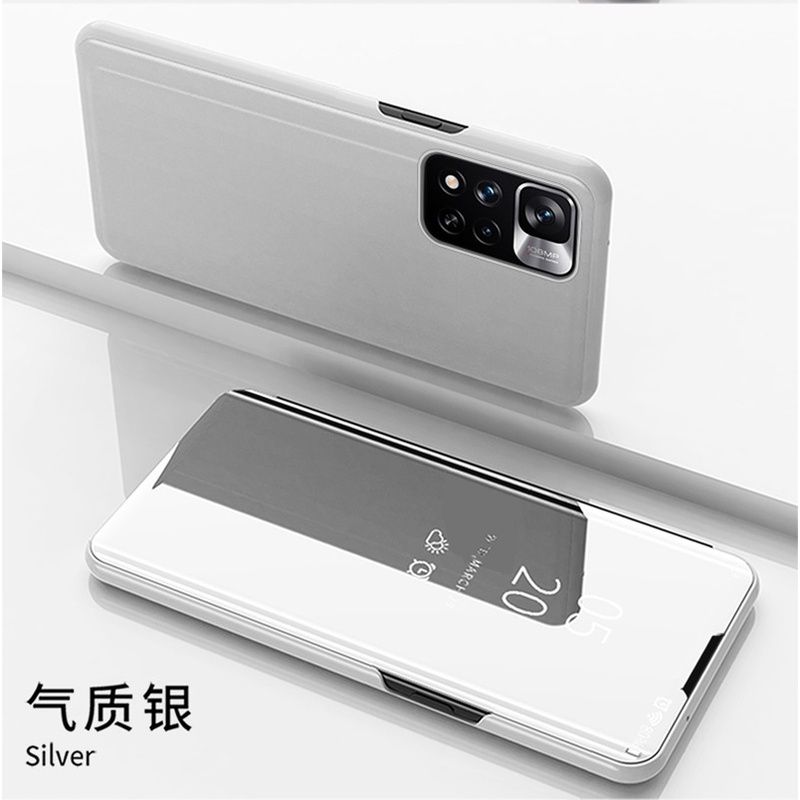สําหรับ Xiaomi 11T Pro Redmi 10 Note 10s 11s Pro Max Poco M3 Pro สมาร์ทสลีป กระจก ฝาพับ เคสโทรศัพท์หนัง