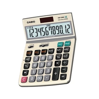 Casio Calculator เครื่องคิดเลข คาสิโอ รุ่น DW-120MS แบบปรับหน้าจอ ขนาดใหญ่ 12 หลัก สีเทา