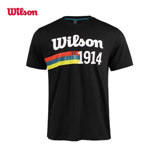 เสื้อยืดแขนสั้น คอกลม ผ้าฝ้าย พิมพ์ลาย Wilson ทรงหลวม เข้ากับทุกการแต่งกาย แฟชั่นทันสมัย