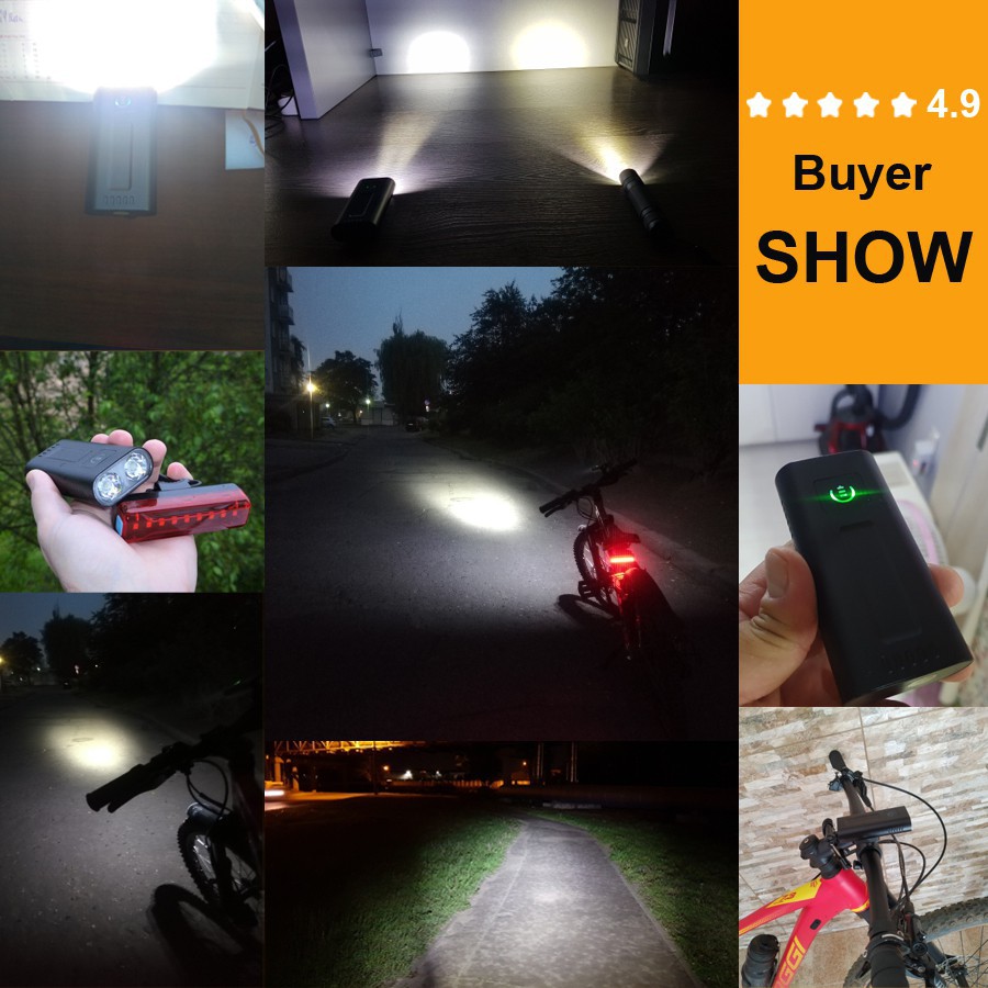 NEWBOLER 1000 Lumens Bicycle Headlight 5200mAh USB Rechargeable Bike ...