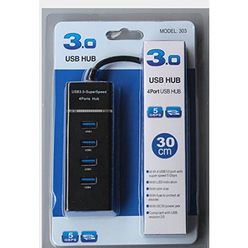 USB Hubs & Card Readers 72 บาท USB HUB 3.0 5Gbps 4 Ports Splitter Adapter Super Speed High Quality Computer Peripherals Black – intl Computers & Accessories