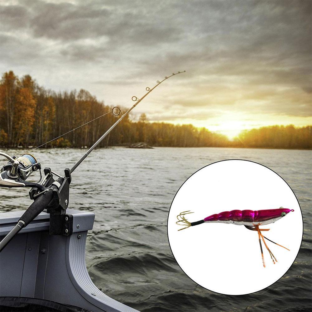 Wooden Shrimp Electroplating Bamboo Shrimp Noctilucent Luya Shrimp Gold Hook All Hook Five-claw A1B0 #8