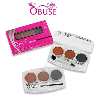 คิ้วฝุ่นโอบิ้ว กล่องชมพู  Obuse Eyebrow ตกแต่งคิ้วไล่ระดับ 3 โทนสี รหัส OB-039(2ชิ้น50฿,3ชิ้น70฿)