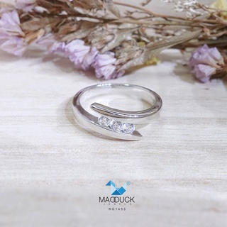 Madduckjewels แหวนเงินแท้ เพชร CZ ชุบโรเดียม RG1453