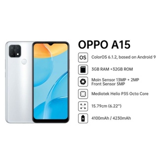 Oppo a15 Ram3/Rom 32g เครื่องใหม่เคลียร์สต๊อก ประกันร้าน 2 เดือน