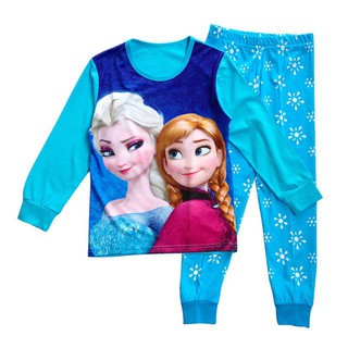 ชุดนอนลาย Frozen Elsa Anna สำหรับเด็ก