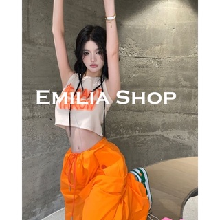 EMILIA SHOP เสื้อครอป เสื้อ เสื้อผ้าแฟชั่นผู้หญิง เข้ารูป เซ็กซี่ สไตล์เกาหลี สําหรับผู้หญิง 2022 ใหม่ ES220193