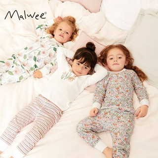 Malwee for girl ชุดนอนเด็ก 2-7 ขวบ แขนยาว ขายาว ผ้ายืด