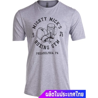 แขนสั้นcrew neckข้อเสนอพิเศษ มวย Tall Tee Mighty Micks Boxing Gym 1976 Philadelphia Boxer Style Gloves T-Shirt T-Shirtค