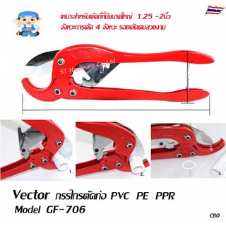 ST Hardware กรรไกรตัดท่อ PVC, PPR, PE ใบมีดเหล็กกล้าผสมคาร์บอน Model GF706