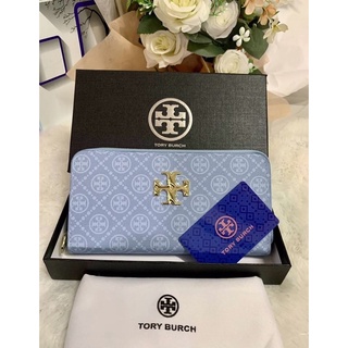 พร้อมส่ง.. !กระเป๋าสตางค์ใบยาว TORY BURCH : Monogram Patternแท้💯outlet  วัสดุหนังแกะสังเคราะห์