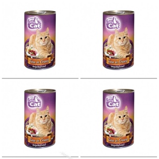 Catty Cat Tuna in Gravy 400g  แคทตี้แคท อาหารกระป๋อง รสปลาทูน่าให้น้ำเกรวี่ ขนาด 400 กรัม x4 กระป๋อง