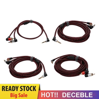 Deceble สายเคเบิลแยก มุมขวา 90 องศา 3.5 มม. ตัวผู้ เป็น 2 RCA ตัวผู้ AUX Y