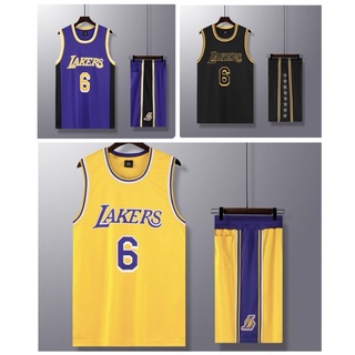 ชุดบาส Lakers James เบอร์6 สีดำ/ม่วง/เหลือง พร้อมส่ง🇹🇭🏀