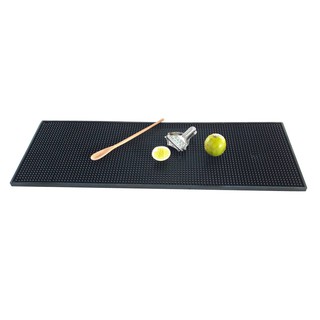 New Morning Bar MAT 8 x 24”แผ่นยางกันลื่นสี่เหลี่ยมสำหรับบาร์น้ำ-ฺBlack