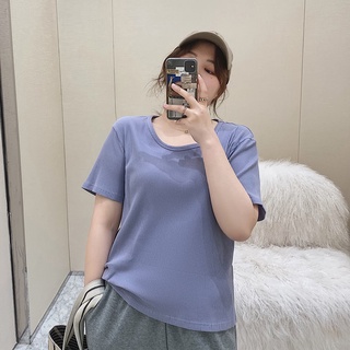 🔥Wangda girls🔥เสื้อยืดโอเวอร์ไซส์สีพื้น ผ้านุ่มยืดหยุ่นดี ง่ายเพื่อให้ตรงกับรูปแบบอื่น ๆ