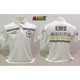 เสื้อกู้ภัยสกรีนสะท้อนแสง EMS/EMT/EMR สั่งได้