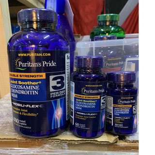 Puritans Pride [6v Double Strength Glucosamine Chondroitin MSM 60/240 **ไม่รับคืน ถูกสุด] บํารุงกระดูก ข้อ กลูโคซามีน