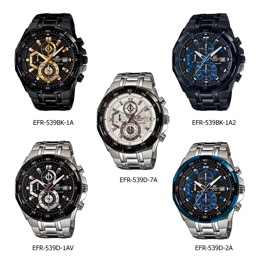 นาฬิกาคาสิโอ EDIFICE รุ่น EFR-539BK-1A2 กันน้ำ รับประกัน 1 ปี