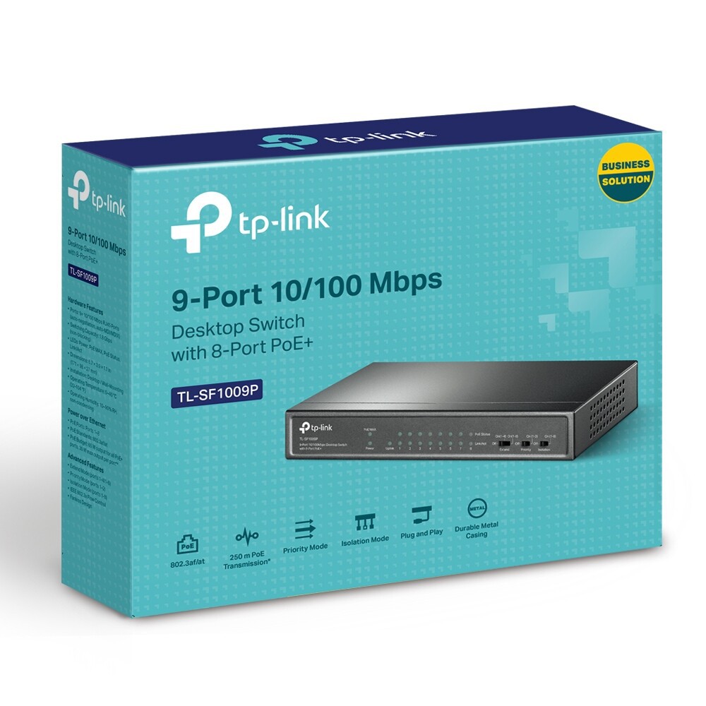 TP-Link 9-Port 10/100Mbps Desktop Switch with 8-Port PoE+ รุ่น TL-SF1009P BY N.T Computer
