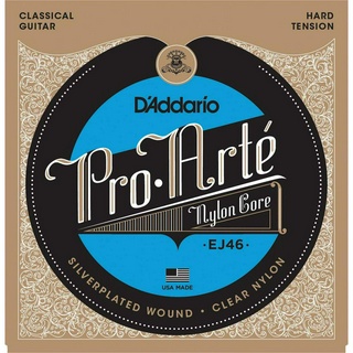 DAddario® Pro-Arté Nylon Core สายกีตาร์คลาสสิค Black Nylon แบบพรีเมียม ของแท้ 100% รุ่น EJ46 (Hard Tension) (คุณภาพดีกว