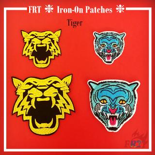 ☸ Animals - Blue/Gold Tiger Patch ☸ 1Pc Diy Sew on Iron on Badges Patches（Tiger - Series 04）