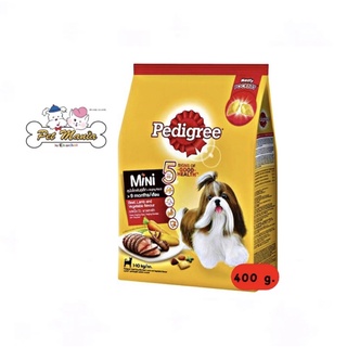 Pedigree Mini ชนิดเม็ด สุนัขพันธ์ุเล็ก 400g. รสเนื้อวัว เนื้อแกะ และผัก