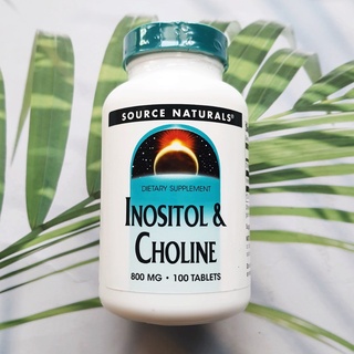 อิโนซิทอล และโคลีน Inositol &amp; Choline 800 mg 100 Tablets (Source Naturals®)