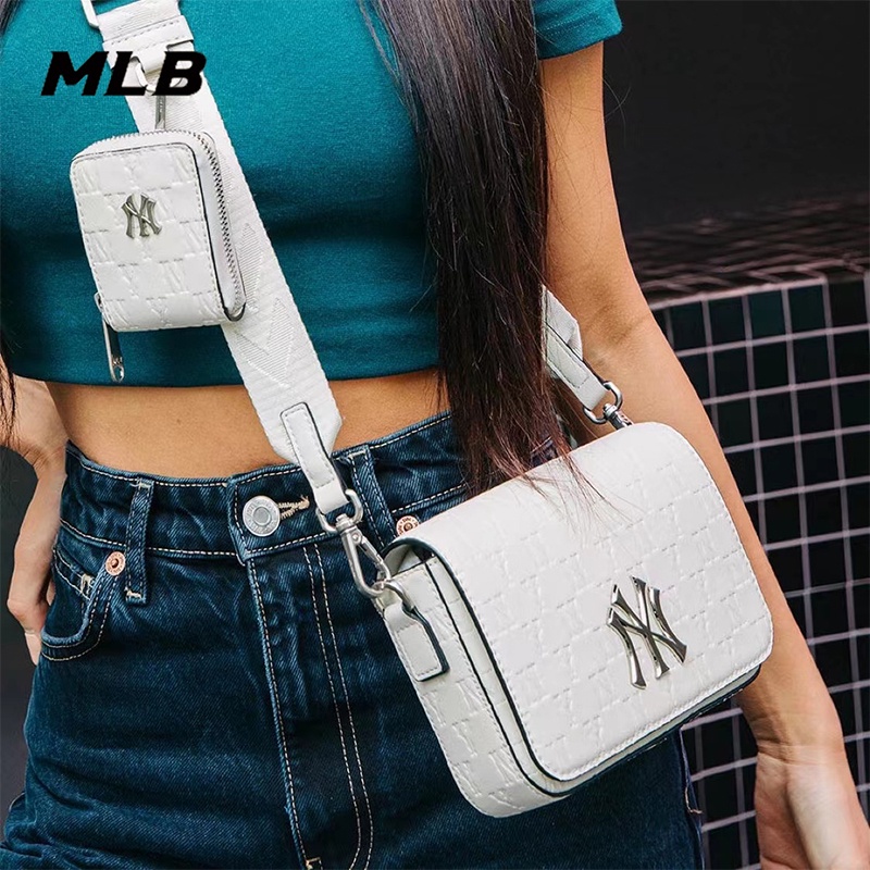 MLB White พร้อมส่ง ของแท้ กระเป๋าMLB cross body bag กระเป๋าสะพายข้าง ...