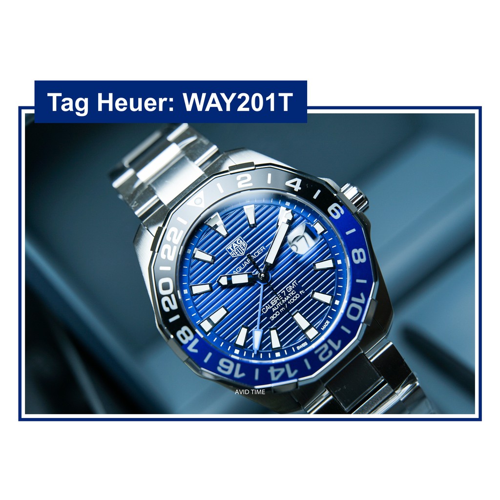 นาฬิกา แทคฮอยเออร์ Tag Heuer Aquaracer 43mm ออโต้ GMT Batman สายเหล็ก ประกันศูนย์ [Avid Time ของแท้ 100%]